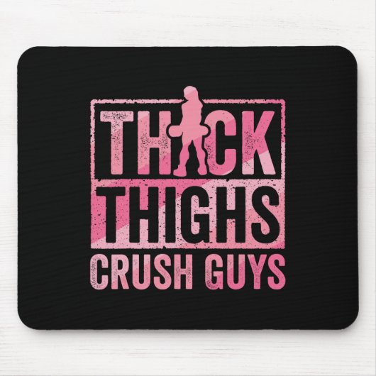 厚い太ももクラッシュガースジおもしろいムトレーニングボディービル マウスパッド (正面)