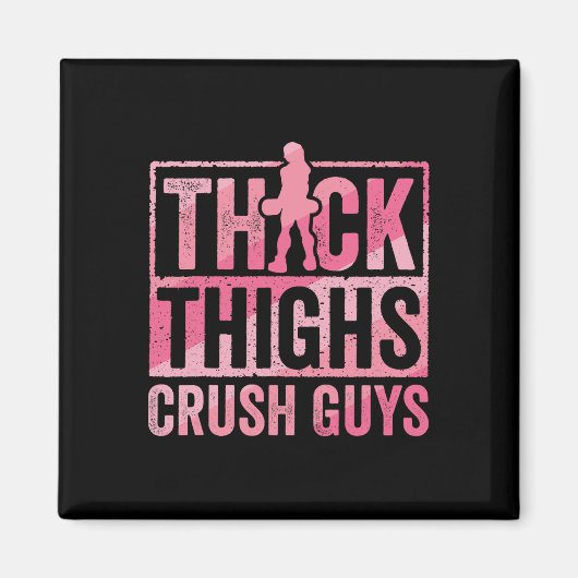 厚い太ももクラッシュガースジおもしろいムトレーニングボディービル マグネット (正面)