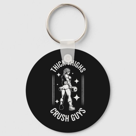 厚い太ももクラッシュ男のジムトレーニングフィットネスボディーブ キーホルダー (正面)