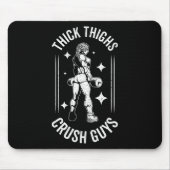 厚い太ももクラッシュ男のジムトレーニングフィットネスボディーブ マウスパッド (正面)