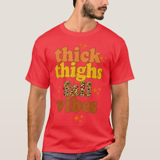 厚い太もも秋ビーブレトロレオパード秋秋 Tシャツ