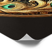 厚い孔雀の羽のフレーム聖書の詩 ポスター (角)