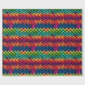 厚い羊毛カラフル模様 ラッピングペーパー (フラット)