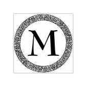 厚い装飾付き華美モノグラ縁どム ラバースタンプ (インプリント)