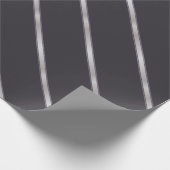 厚い銀の金属対角ストライプ材 ラッピングペーパー (角)