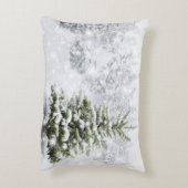 厚い雪のモミの木 アクセントクッション (裏面(縦))