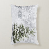 厚い雪のモミの木 アクセントクッション (正面(垂直))