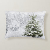 厚い雪のモミの木 アクセントクッション (裏面)