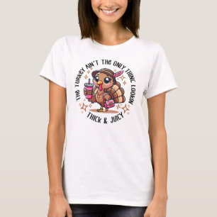 厚くてジューシーおもしろいな感謝祭の七面鳥 Tシャツ