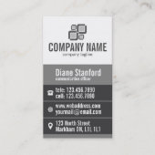 厚くストライプなプロフェッショナル-灰色 名刺 (正面)