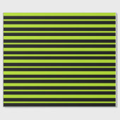 厚く、薄いライムグリーンおよび黒のストライプ ラッピングペーパー (フラット)