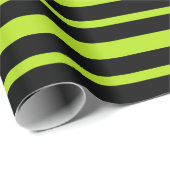 厚く、薄いライムグリーンおよび黒のストライプ ラッピングペーパー (ロールコーナー)