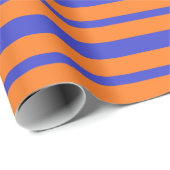 厚く、薄い青いおよびオレンジは縞で飾ります ラッピングペーパー (ロールコーナー)