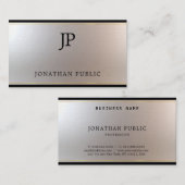 厚のエレガントなモノグラムの金ゴールドの銀のテンプレートの贅沢 名刺 (正面/裏面)