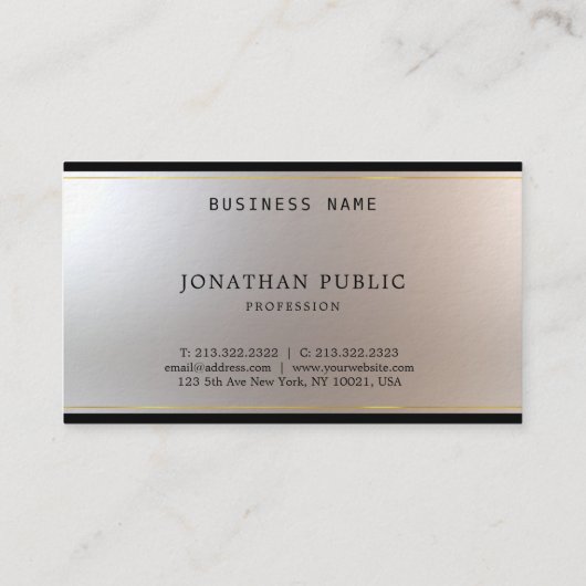 厚のエレガントなモノグラムの金ゴールドの銀のテンプレートの贅沢 名刺 (裏面)