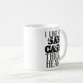 厚めで重ための皮肉 コーヒーマグカップ (正面右)