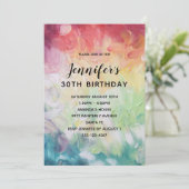 厚カラフルい抽象芸術絵を描誕生日パーティー 招待状 (スタンド正面)