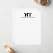 厚パーソナライズされたいセリフの文房具モノグラムの ノートカード (正面/裏面インサイチュ)
