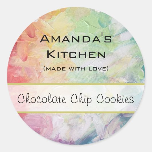 厚パーソナライズされたい質感の抽象芸術絵を描キッチ ラウンドシール (正面)