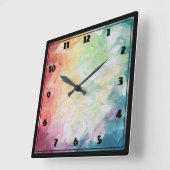 厚手テクスチャ抽象芸術絵を描 スクエア壁時計 (傾斜)