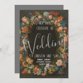 厚手フローラリースヴィンテージアートジャンブリーゲル 招待状 (正面/裏面)