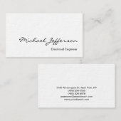 厚白の電気エンジニアビジネスカード 名刺 (正面/裏面)