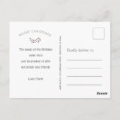 厚紙の写真の冬の葉書についてのワックス印のモノグラム ポストカード (裏面)