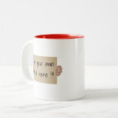 厚紙の抗議サインテンプレートマグカップ ツートーンマグカップ (正面左)