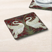 厚紙紙ドリンクコースターアールヌーボースタイル スクエアペーパーコースター (アングル)