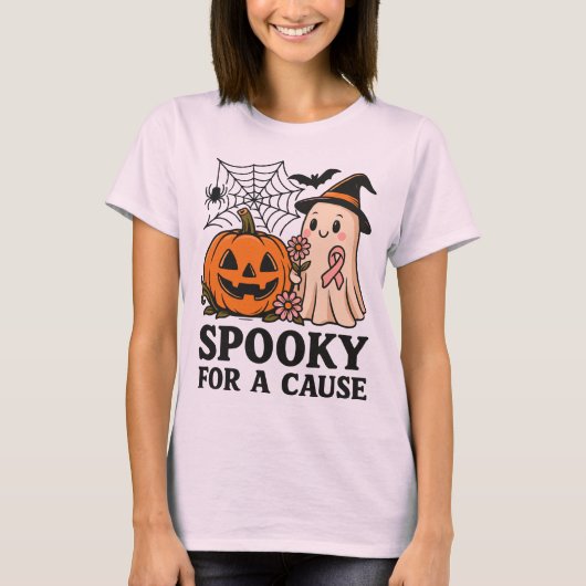 原不気味因 – かわいい幽霊ハロウィーン Tシャツ (正面)
