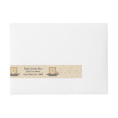 原住民はラップアラウンドプロダクトラベルの良否を明りにすかして調べます ラップアラウンド宛名ラベル (正面)