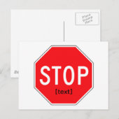 原因のための停止印 ポストカード (正面/裏面)