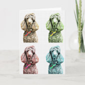 原因のための焦点によるプードルのポップアートの空白のなカード カード (正面)