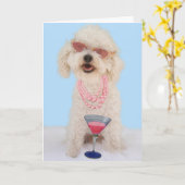 原因のための焦点によるBichon Friseのバースデー・カード カード (黄色い花)