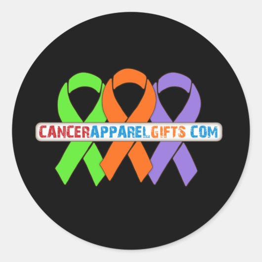 原因のリボンv5 - CancerApparelGift.Com ラウンドシール (正面)