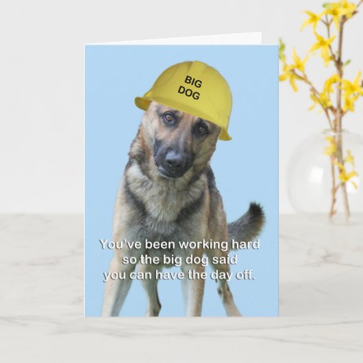 原因の焦点によるドイツの羊飼い誕生日カード カード (黄色い花)