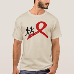 原因のTシャツの赤のために走ること Tシャツ