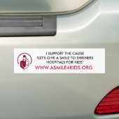 原因を"スマイルをに与えよう…支えて下さい バンパーステッカー (車上)