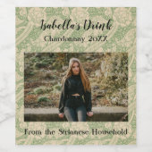 原因パーソナライズされたグリーンフォトカントリーのワインラベル ワインラベル (シングルラベル)