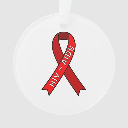 原因リボンHIV AIDSオーナメント オーナメント (正面)