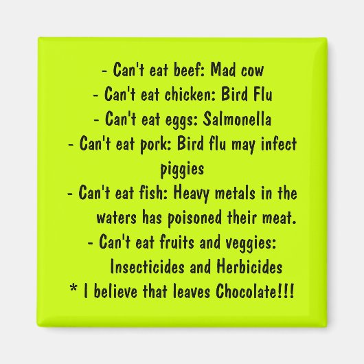 原因 – 健康な食べ物 マグネット (正面)