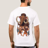 原始人の父と息子のマンモス狩り Tシャツ (裏面)