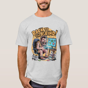 原始人ゲーマーの先史時代のやり込み Tシャツ