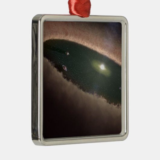 原始惑星のギャップ、または惑星を形成する メタルオーナメント (右)