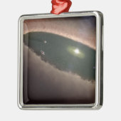 原始惑星のギャップ、または惑星を形成する メタルオーナメント (左)