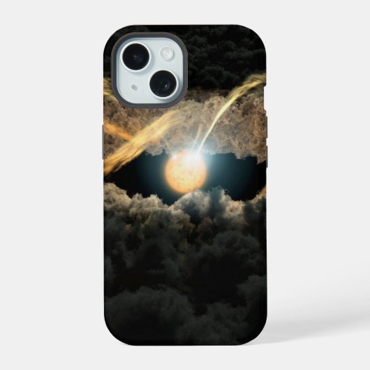 原始惑星系円盤に囲まれた恒星 iPhone 15ケース (裏面)