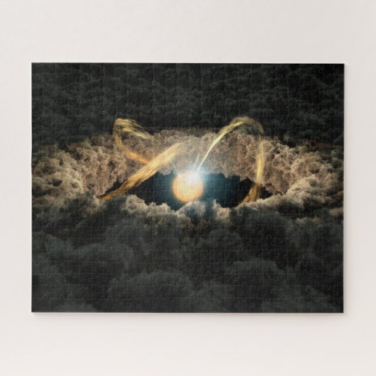 原始惑星系円盤に囲まれた星 ジグソーパズル (横)