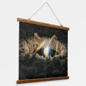 原始惑星系円盤に囲まれた星 吊り下げ型タペストリー (傾斜あり)