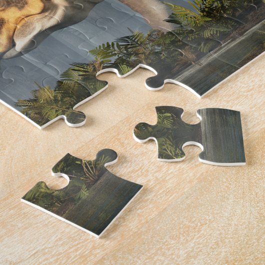 原始林のトリケラトプス ジグソーパズル (側面)