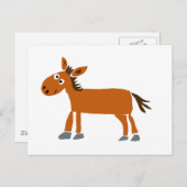 原始的なアートの馬の漫画 - XX ポストカード (正面/裏面)